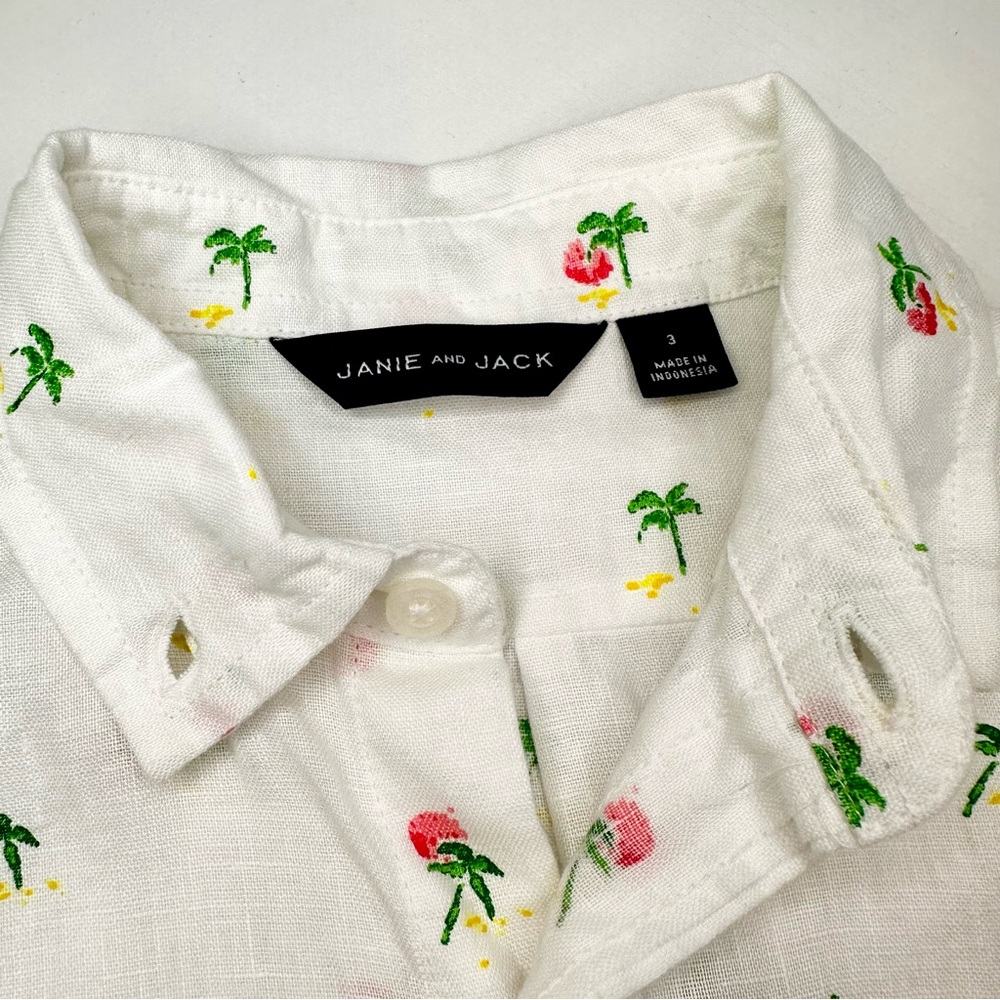 Janie and Jack Palm Tree Linen Shirt - Picture 7 of 12